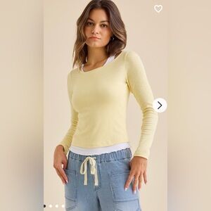 Altar'd State Soft Yellow Long Sleeve Tee. SO CUTE!!!